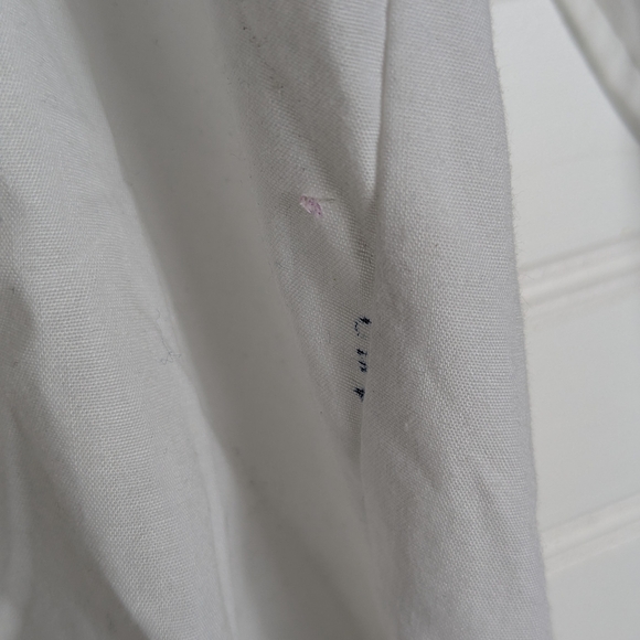 Mark II Vintage hand Painted Floral White Cotton Button Down Top Blouse  M - Picture 5 of 7